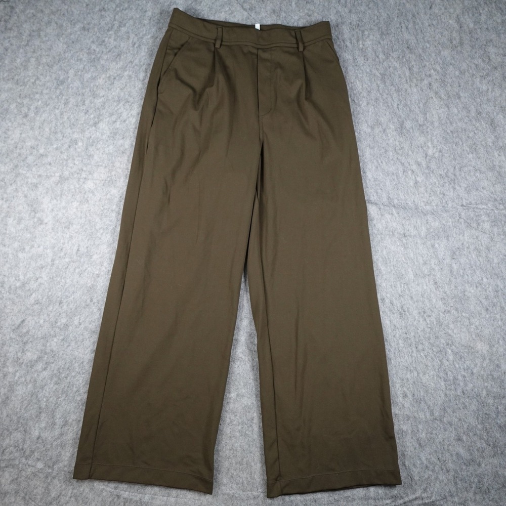 Halara Pants Women Medium Petite Brown Flex DayStretch High Waist Work Wide Leg